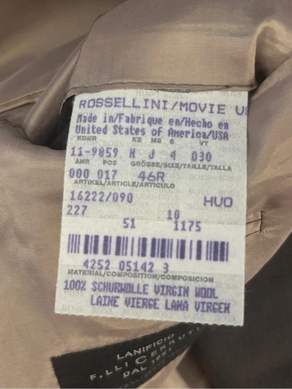 Hugo Boss Rossellini Movie Blazer 46R Cerruti 1881 Virgin Wool USA Gray